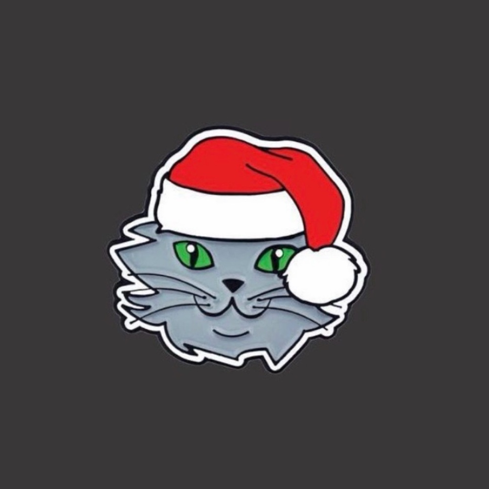 Pinmart Christmas Cat Enamel Pin - Picture 1 of 3